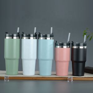 20oz / 30OZ Tazas para autos Aventura Reutilizable Vacío Quencher Tumbler Vaso aislado al vacío de doble pared Tazas de café con tapa giratoria JY07