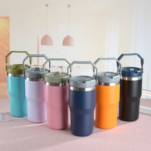 20 oz Iced Flow Flip Tumbler 30 oz Bouteille d'eau isolée sous vide en acier inoxydable réutilisable pour voiture de bureau à domicile