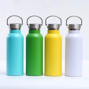 Botella de agua deportiva de acero inoxidable de 20 oz con tapa de metal, doble pared, hervidor para mantener el calor, botellas frías para gimnasio al aire libre, venta al por mayor