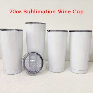 Tasses à café de Sublimation de 20 oz avec couvercles scellés tasses de gobelet de voiture de voyage tasse de vin sous vide en acier inoxydable pour l'extérieur 0302