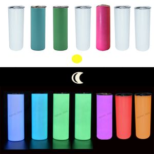 20oz Sublimation Glow in Dark Tumbler Peinture Lumineuse Gobelets Maigres Jour de Pâques Tasses Luminescentes Créatives En Gros Bouteille D'eau En Acier Inoxydable En Vrac