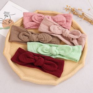 Bandeau avec nœuds d'oreille de lapin en coton pour bébé, 20 pièces/lot, bandeau côtelé, bandeau pour enfants, Turban noué, coiffure pour enfants filles, 2021