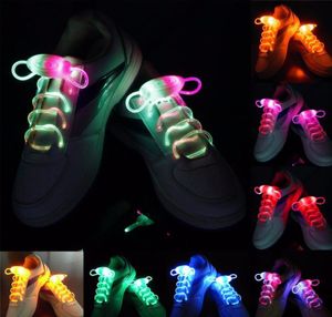 20pcs (10 pares) Impermeable Light Up LED Cordones Moda Flash Disco Fiesta Brillante Noche Deportes Zapato Cordones Cuerdas Multicolores Luminoso