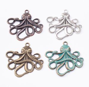20pcs 5557 mm Bronze vintage Antique Couleur en cuivre Octopus Charmes Pendant métal