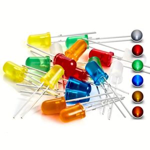 20pcs 5 mm LED Diode Lights Kit d'assortiment Pack (Diffused Round Lens DC 3V 20mA) Éclairage Bulbe LAMBRE Assortiment Couleur de couleur Composants d'électronique Lumière