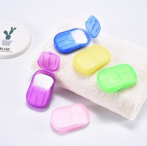 20PCS/box Disposable Anti dust Mini Travel Soap Paper Washing Hand Bath Cleaning Portable Boxed Foaming Soap Paper Scented Sheets SN3077