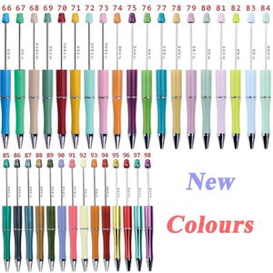 20pcs Color Bead Bolden Pen Pen Diy Charmón Beadable Pensas de bolígrafos Beade Craft Compatir Suministros de la oficina de la escuela.