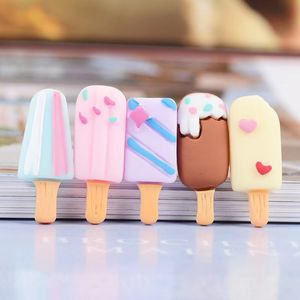 20 piezas lindo Mini pastel helado paleta parte posterior plana componentes de resina cabujones Scrapbooking DIY joyería artesanal accesorios de decoración
