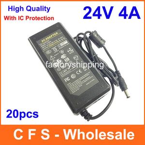 20pcs High Quality AC DC 24V 4A Power Supply Adapter 24V 96W Adaptor Charger DC 5.5mm Free shipping