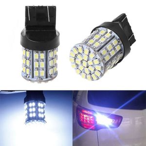 20 unids/lote Super brillante blanco 7440 7443 1206 64SMD bombillas LED de coche para luces de freno de coche lámparas de marcha atrás DC 12V