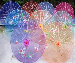 20 unids/lote, venta al por mayor, paraguas transparente para boda, tela de seda con flores, paraguas vintage, paraguas de baile, paraguas de bambú para niños y adultos