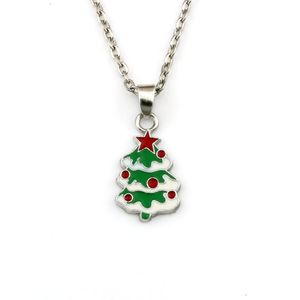 20 Unids / lote Esmalte Árbol de Navidad Aleación Encantos Colgantes Collares Joyería Para Cadenas Regalo de Navidad A-568d