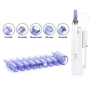 20 piezas agujas de cartuchos de microagujas con tubo de jeringa 9 12 36 pines para Mini pistola Hydra inyector de mesoterapia Auto Derma Stamp Pen