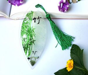 Marque-page en bambou avec veines de feuilles séchées naturelles, 20 pièces, carte de livre pour mariage, réception-cadeau pour bébé, cadeau d'anniversaire, Souvenirs