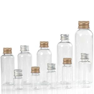 20 pièces bouteille en plastique 5/10/30/50/60/100 ml avec bouchon à vis en aluminium conteneur cosmétique Kits de voyage Portable PET Lotion crème BPIZ