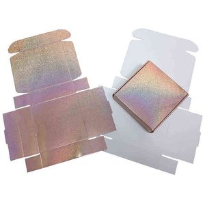 Caja de regalo holográfica con purpurina dorada rosa de 20 piezas H1231