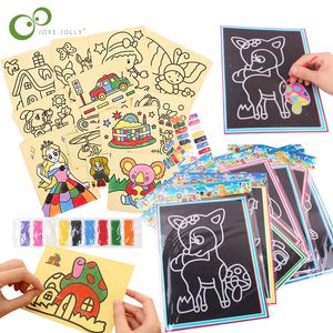 20Pcs/set 10Pcs/set Magic Scratch Art Doodle Pad Sand Draw Painting Cards Early Educational Learning Creative education toy for Children