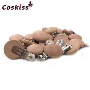20pcs Wooden Pacifier Clip Nursing Accessories Beech Pacifier Clips Chewable Teething Diy Dummy Clip Chains Baby Teether 220507