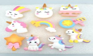 20pcslot Kawaii Unicorn Rainbow Star Resin Flat Back Scrapbooking Hair Center Center Embellissements DIY ACCESSOIRES Y01071775324