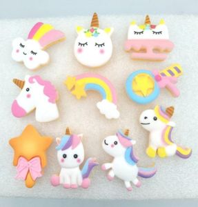 20pcslot Kawaii Unicorn Rainbow Star Resin Flat Back Scrapbooking Hair Centre Bow Centre ACCESSOIRES DIY Y01074627333