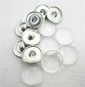 20 ensembles de boutons-pression de bijoux personnalisés sans conception, fabrication de boutons-pression en laiton avec cabochons en verre transparent, bouton transparent en cuivre 18mm5004868