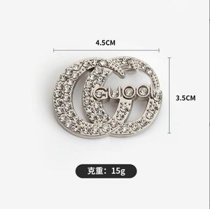 20Style Designer Marque Double Letter Brooches Géométrique Bronze Pull Cold Cold Broche Broche Unisexe Crystal Rinestone Pearl Brooch Wedding Gift