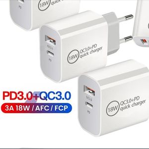 Chargeur mural 20w 18W QC3.0 + PD chargeur rapide charge rapide adaptateur secteur Compact USB de Type C de haute qualité PD QC3.0 pour Ip7 8 11 1214 pro tablette de téléphone Samsung