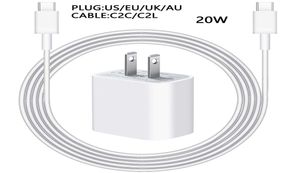 20W PD PD Adaptateur Fast Charger Cord Câble USB C Câble pour Apple Airpods iPhone 14 13 12 Mini 11 Pro Max Téléphone Charge Data Ligne1454757