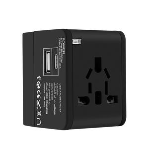 Adaptateur de voyage 20W PD Conversion mondiale Prise universelle PD QC3.0 USB Type C Charge rapide Chargeur tout-en-un Adaptateur international au US UK EU Plug Retail Box