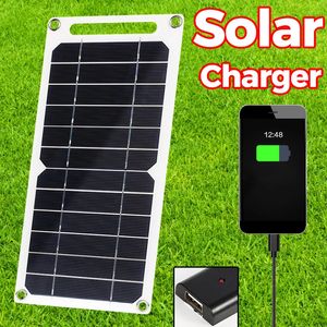 Panneau solaire 20W USB 5V, cellule solaire, randonnée en plein air, système de chargeur de batterie, Kit complet pour téléphone portable, montre de banque d'alimentation 240124