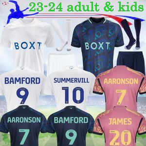 23 24 SUMMERVILLE BAMFORD Soccer Jerseys LEEds Adams Uniteds Aaronson 2023 Kit enfants à domicile Llorente Sinisterra JAMES maillot de football 16-4XL