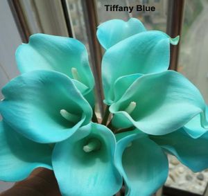 21 couleurs Real Touch 15quot Artificial Calla Lily Flower Bouquet Turquoise Mini Calla Lily Bridal Bouquet Mariage Decoration5846810