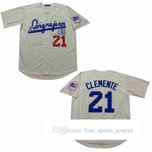 21 Roberto Clemente Santurce Crabbers Maillots de baseball blancs de Porto Rico