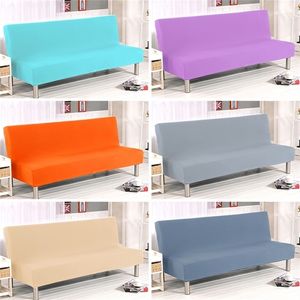 21 Solid Colors Armless Sofa Bed Cover Universal Size Elastic Couch Covers Washable Removable Slipcovers For Living Room 220617