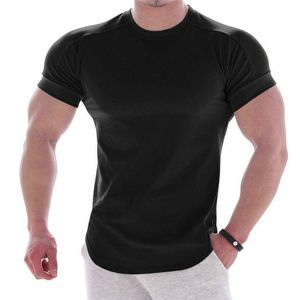 219 hommes printemps haut de sport maillots t-shirts été à manches courtes Fitness t-shirt coton hommes vêtements sport t-shirt