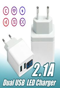 Pantalla LED de cargador inteligente 21A Pantalla de teléfono USB Dual Pantalla LED LED Smart Plug Smart Mobile Travel Wall Adaptador compatiable para Android WI3692720