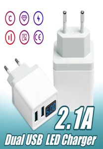 Pantalla LED de cargador inteligente 21A Pantalla de teléfono USB Dual Pantalla LED LED Smart Plug Smart Mobile Travel Wall Adaptador compatiable para Android WI1096351