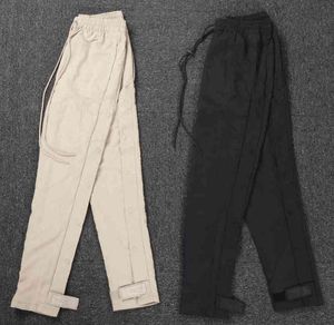21FW dernier 1: 1 haute qualité corde dessinée nylon poitrine pantalon décontracté pantalon pantalon de survêtement ample Streetwear G1208
