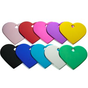 Etiquetas de identificación para mascotas personalizadas con forma de corazón, etiqueta para perro y gato, accesorios para tarjetas de identificación, lata de 2 caras, nombre grabado personalizado, número de teléfono para mascotas