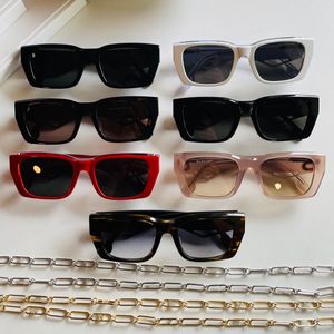 21SS Últimas gafas de sol personalizadas originales 4336 Patillas de diseño de placa de marco con cadena hecha a mano Oro brillante Súper hermosa Protección UV400 Alta calidad