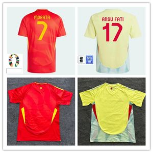 2024 Spains Soccer Jerseys Gavi Asensio Morata Pedri Lamine Yamal Pino Merino Rodrigo Football Shirt Home Away Men Kids Kit Uniformes