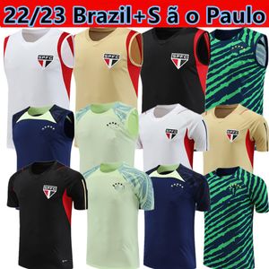 22/23 Brazil Sportswear Sportswear Men's Training Shirt Training Soccer Jersey Soccer Set Uniform 2023 Sao Paulo Chandal Adult Sports Sports Short à manches