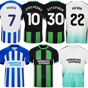 2023-24 FC Club Team Soccer 9 JOAO PEDRO Jersey 13 GROSS 30 ESTUPINAN 11 GILMOUR 28 FERGUSON 22 MITOMA 7 MARS Kits de maillots de football Uniforme Nom personnalisé Numéro BuLaiDun