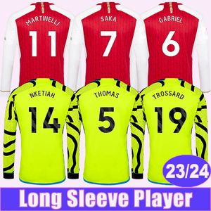 2023 24 SAKA G. JESUS Camisetas de fútbol de manga larga BLANCO TIERNEY GABRIEL ODEGAARD SMITH ROWE MARTINELLI Camisetas de fútbol local