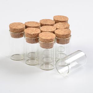 22 * 40mm 6ml Bouteilles transparentes en verre vides avec bouchon en liège Flacons en verre Bocaux Bouteilles d'emballage Tube à essai 100pcs / lot