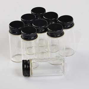 22*50*14mm 10ml botellas de vidrio tapa de rosca de aluminio Casquette tarros vacíos transparentes botellas de vidrio de regalo 100 Uds