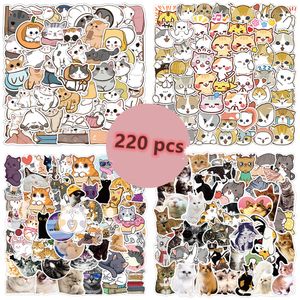 220 pièces d'autocollants d'animaux de chats mignons de dessin animé non répétitifs pour étuis de téléphones portables