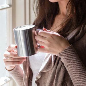 Taza para niños Vaso para niños Senderismo Taza de café 300ml / 10oz 400ml / 13.5oz 18/8 Cerveza de acero inoxidable Té para acampar 2 paredes Sin vacío Vidrio aislado portátil