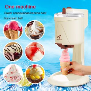 220V 1L DIY DIY HEY Ice Cream Maker Electric Slush Icecream Sundae Making Machine Automático con sabor a frutas