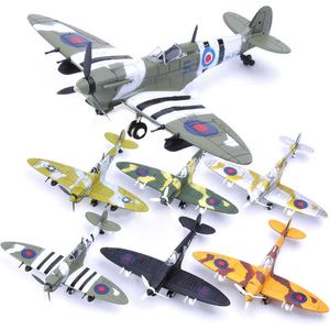 22cm 4D Diy Toys Fighter Assemble Blocks Building Model Airplane Military Arms WW2 Germany BF109 UK Hurricane